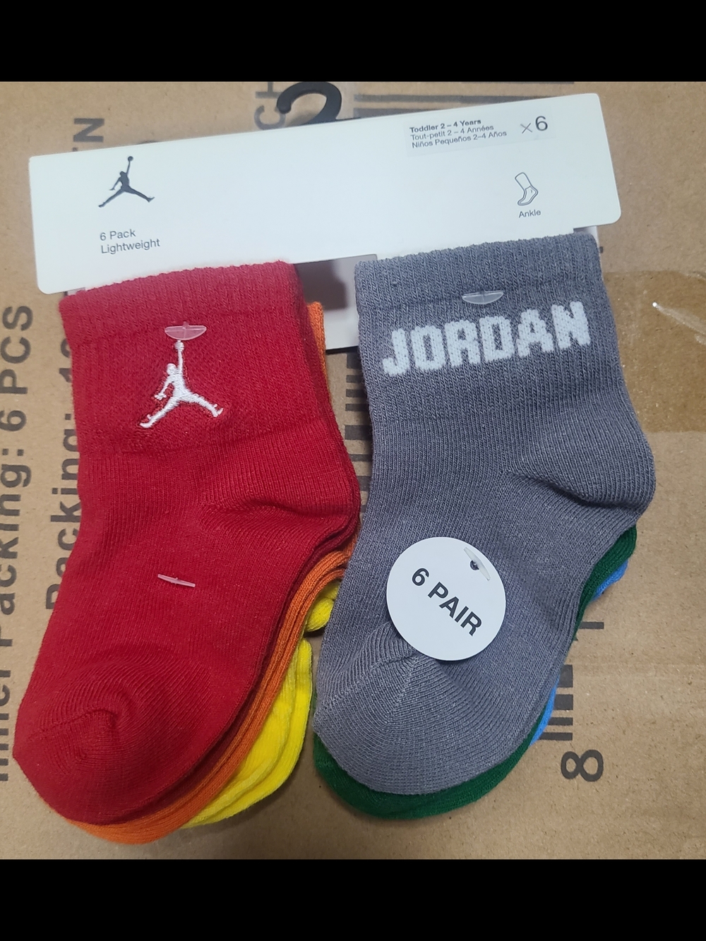 Jordan Toddler Ankle Socks - Red, Gray, Green, Yellow, Orange, Blue